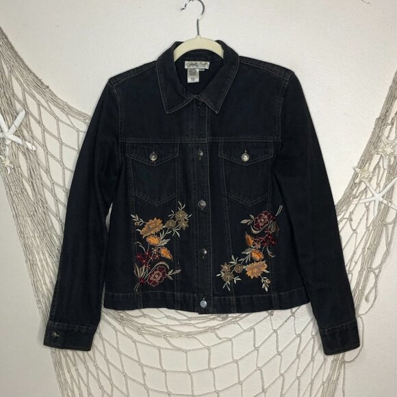 COLDWATER CREEK Women's Embroidered Denim Truckers Jacket SP - Picture 8 of 8